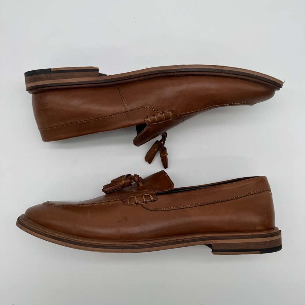 Walk London Tan Brown Leather Tassel Loafer Size 11 - Picture 9 of 14